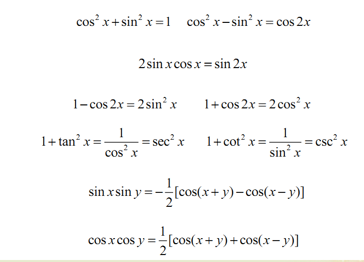 2020考研数学:高数基础知识点(常用三角函数公式)